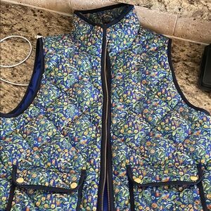 Floral Patterned Vest with Gold Accents